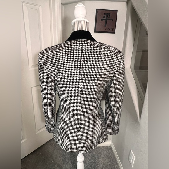 Genny Italy $250 Made in Italy Wool Silk Houndstooth Suit Blazer Fit Size Small - Picture 4 of 11